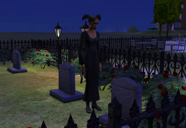Кассандра біля могилок Sims 2